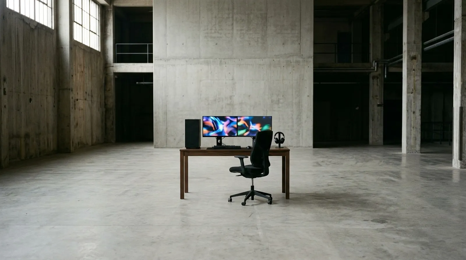 An almost bare, light room with a single bench — the screen-free Ma room